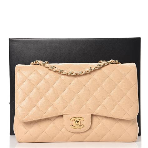 chanel jumbo caviar single flap vintage|CHANEL Caviar Quilted Jumbo Single Flap Beige .